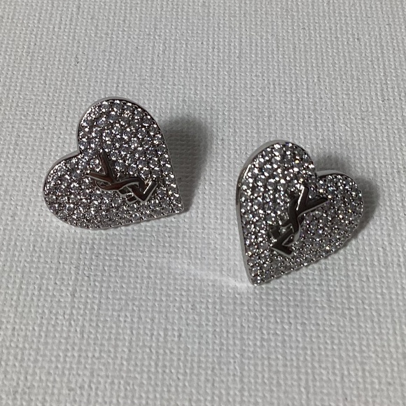 YSL Silver Heart Earrings - Picture 1 of 5